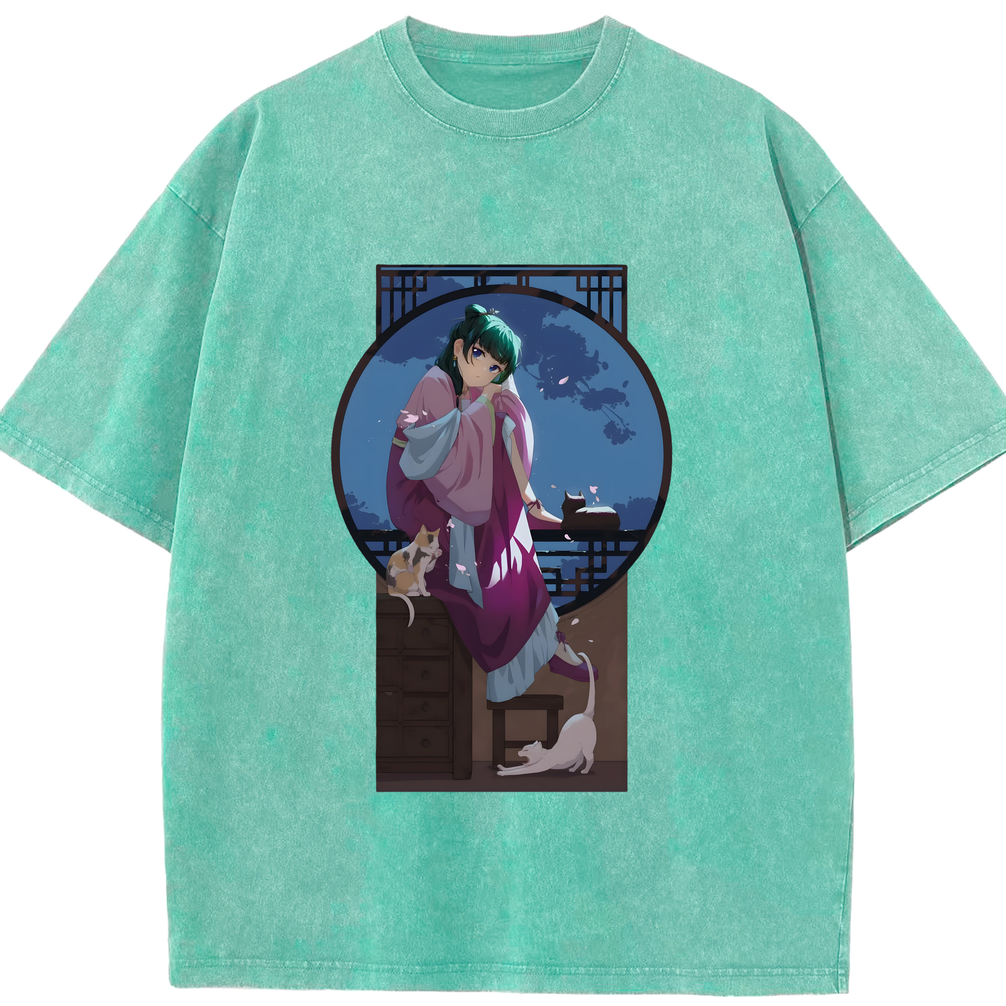 （画像用） 薬屋のひとりごと The Apothecary Diaries 綿100% ヴィンテージ風 半袖Tシャツ（フロントプリント）